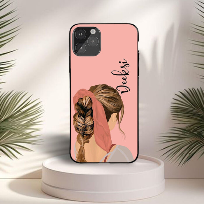 Pink Scarf Girl Art Name Case